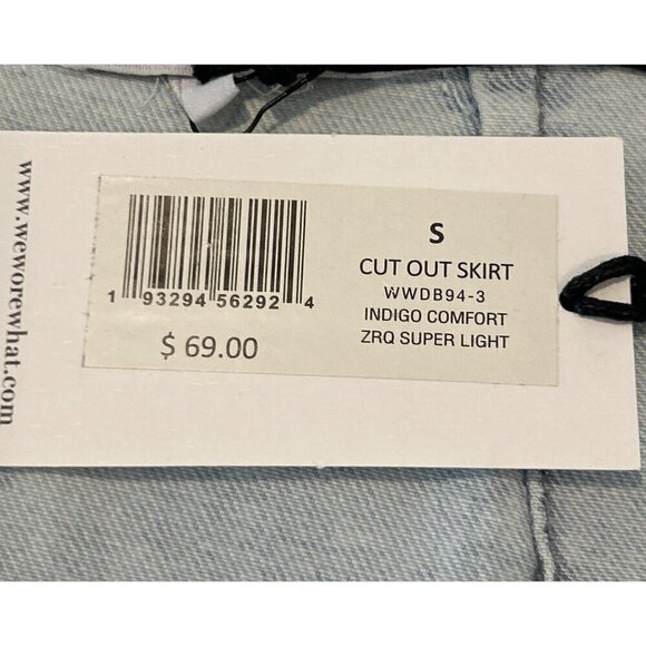 WeWoreWhat Women's Super Light Denim Crop Top and Cut Out Skirt Blue Size S NWT - Picture 12 of 13